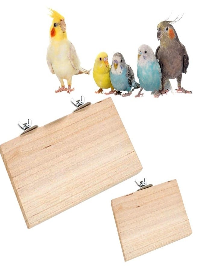 Sage Square Wooden Stand Platform Made of Natural Wood Combo of Two (6 * 4.5 & 12 * 4.5 inches) Rectangle Shaped Perch Stand, Cage Accessories, Gym, Playful Toy, Suitable for Birds, Parrots, Budgies - Image 1